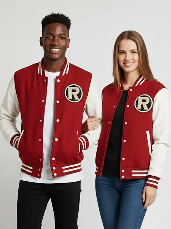 Unisex Robin Red & White Varsity Jacket