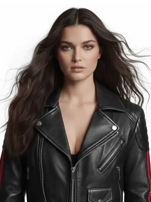 Womens Auckland Moto Biker Leather Black Jacket