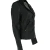 Womens Black Leather Blazer Jacket