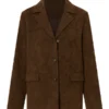 Womens Brown Leather Blazer