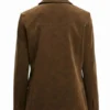 Womens Brown Leather Blazer Back