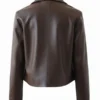 Womens Dark Brown Leather Jacket Back