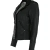 Womens Leather Black Blazer Jacket
