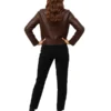 Womens Leather Dark Brown Jacket Back