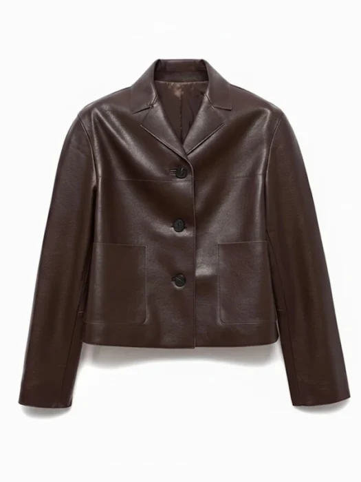 Womens Leather Jacket Dark Brown