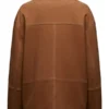 Womens Suede Leather Jacket Brown Back