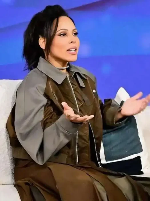 Amirah Vann Oyeku Olive Green Bomber Jacket