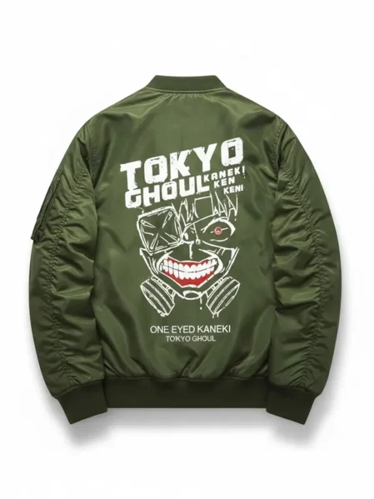 Anime Tokyo Kaneki Ken Ghoul Green Bomber Jacket Back