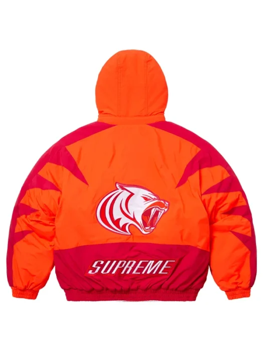 Bright Orange and Red Wildcat Sideline Puffer Jacket