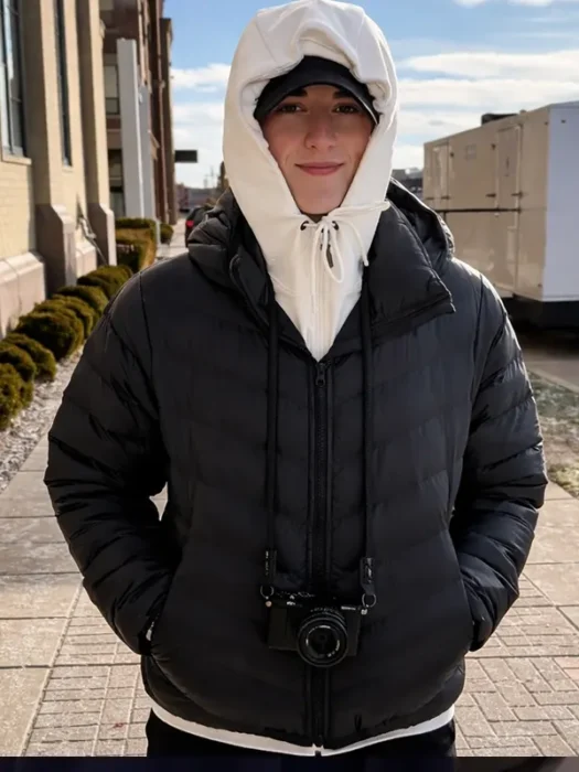 Caitlin Clark 2025 Black Puffer Hooded Jacket