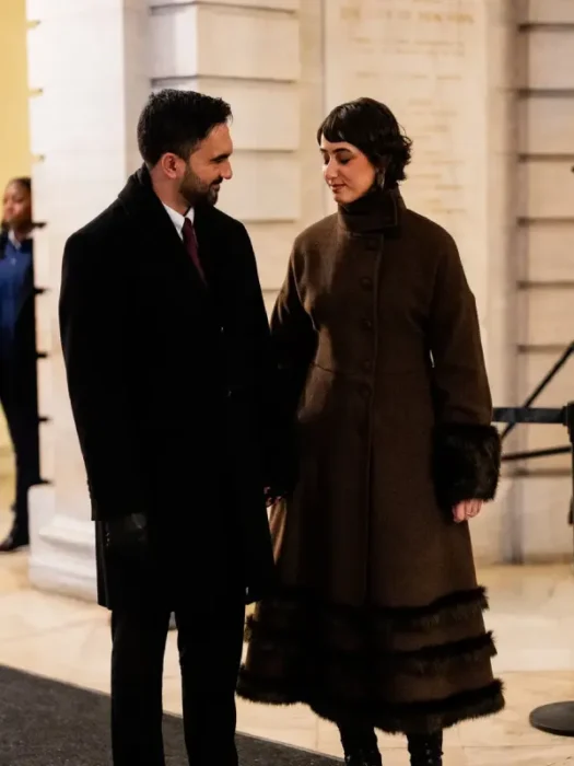 Ceremonial Inauguration Rama Duwaji Dark Brown Long Coat