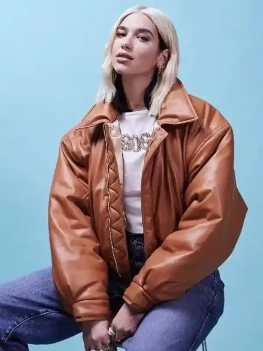 Dua Lipa Oversized Leather Jacket