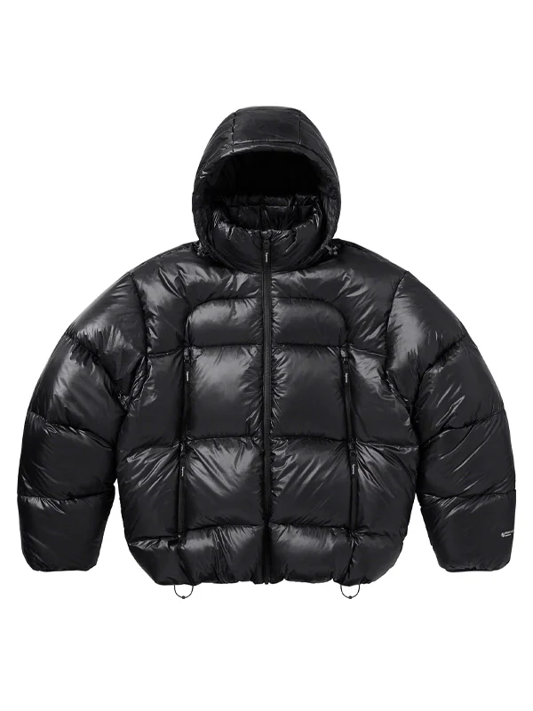 Featherweight Down Puffer Black Hooded Jacket