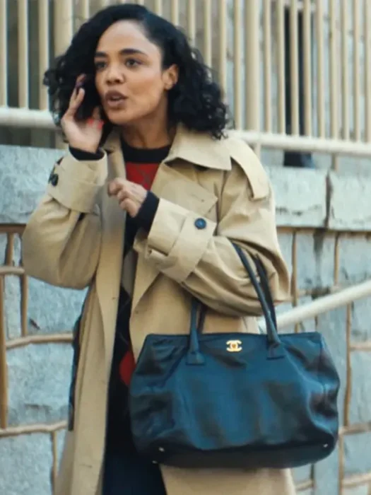 His & Hers 2026 Tessa Thompson Beige Cotton Coat