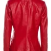 His and Hers Tessa Thompson Red Leather Blazer back