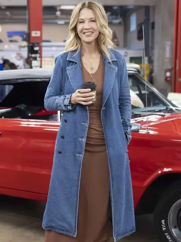 Jenna Elfman Shifting Gears Blue Denim Coat