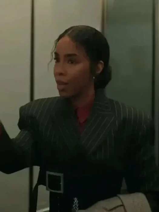 Kelly Rowland Relationship Goals Black Pinstripe Blazer