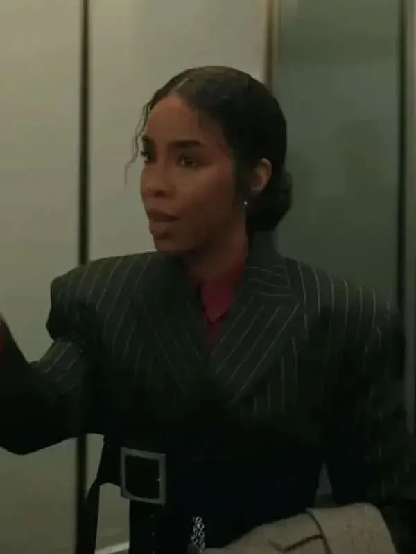 Kelly Rowland Relationship Goals Black Pinstripe Blazer