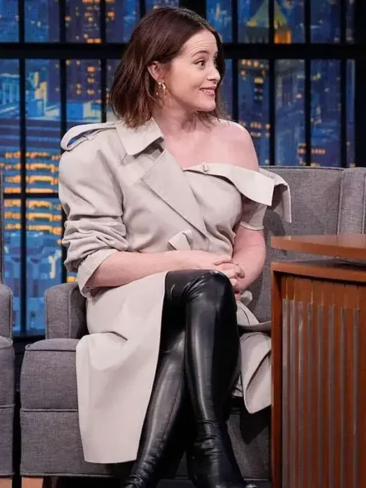 Late Night With Seth Meyers Claire Foy Trench Coat