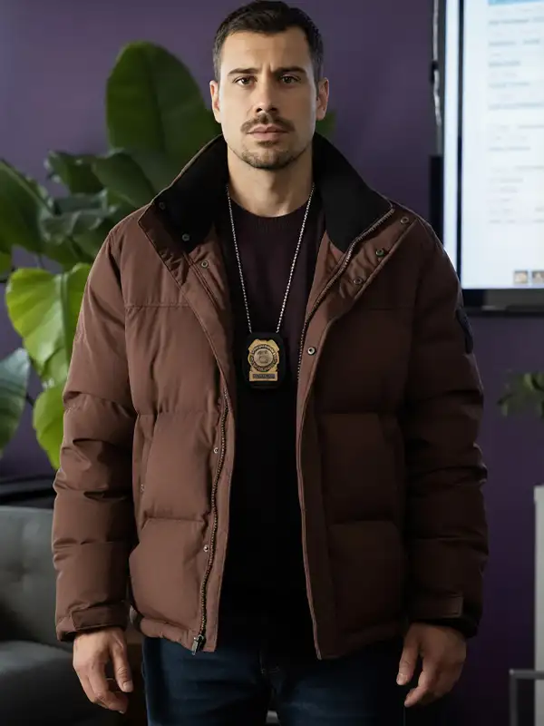 Law And Order Joe Velasco Brown Puffer Jacket