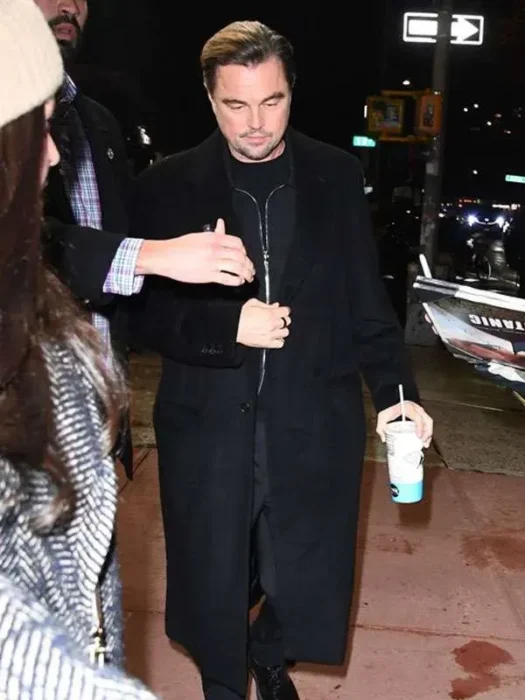Leonardo DiCaprio NYC 2026 Black Wool Coat