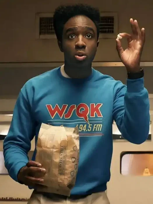 Lucas Sinclair Stranger Things S05 Blue Sweatshirt