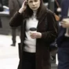 Maura Tierney Law and Order Suede Brown Leather Coat