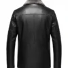 Mens Black Faux Fur Leather Jacket Back