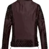 Men's Classic Wine Biker Leather Jacket Back
