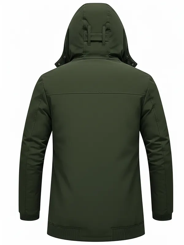 Mens Olive Green Hooded Jacket