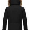 Mens Parka Fur Black Hooded Jacket Back