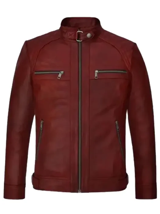 Men's Spanish Red Leather Jacket