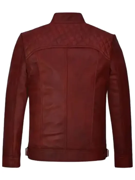 Men's Spanish Red Leather Jacket Back