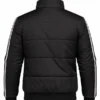 Mens Striped Black Puffer Quilted Jacket Back