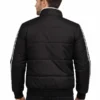 Mens Striped Black Quilted Puffer Jacket Back