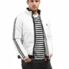 Mens Striped White Quilted Puffer Jacket