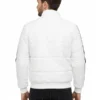 Mens Striped White Quilted Puffer Jacket Back