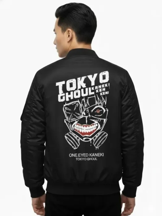 Mens Tokyo Ghoul Black Bomber Jacket Back