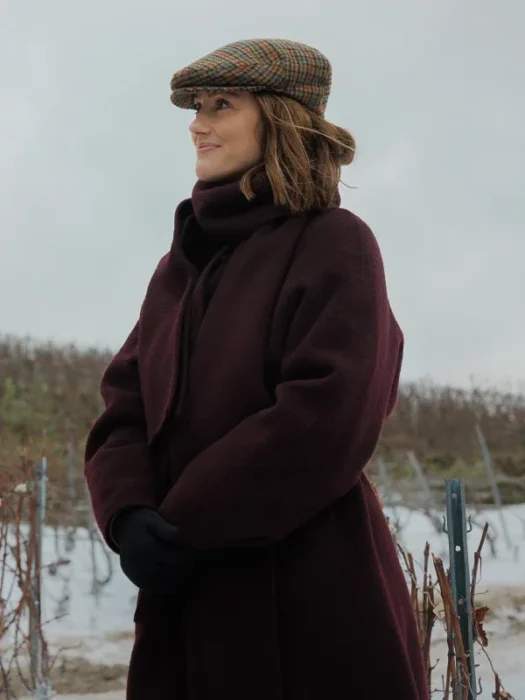 Minka_Kelly_Champagne_Problems_burgundy_Coat
