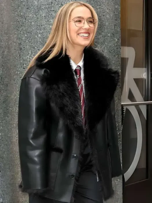 NYC 2026 Haley Lu Richardson Shearling Leather Coat