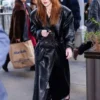 NYC 2026 Sadie Sink Black Leather Coat