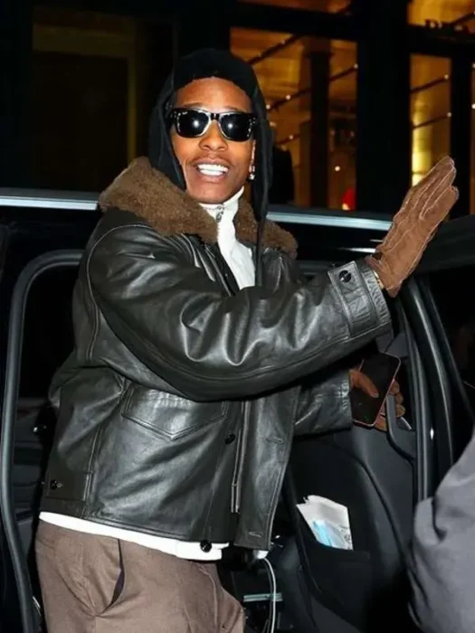 NYC ASAP Rocky Shearling Leather Jacket