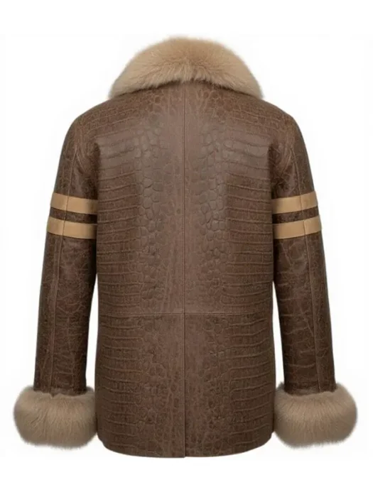 One Piece S02 Jacob Romero Usopp Brown Shearling Jacket back