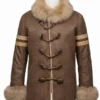 One Piece S02 Jacob Romero Usopp Shearling Brown Leather Jacket