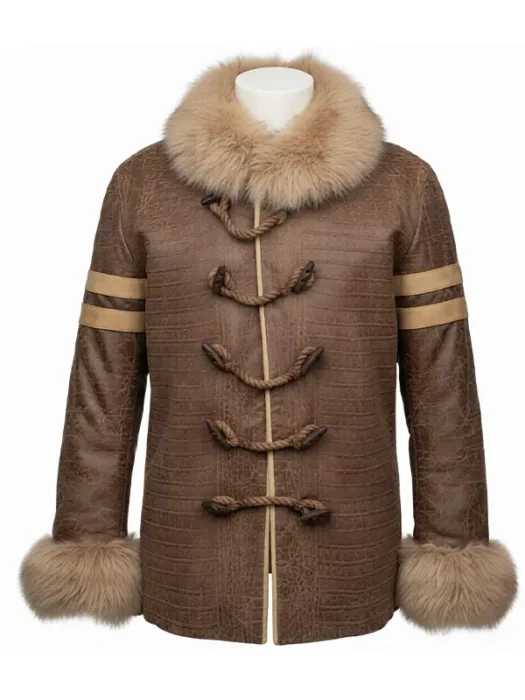 One Piece S02 Jacob Romero Usopp Shearling Brown Leather Jacket