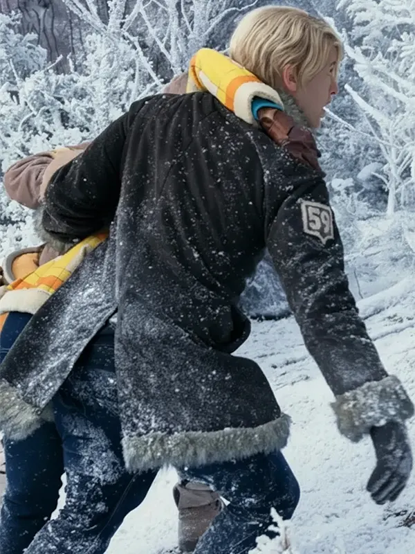 One Piece Sanji Black Shearling Coat Back