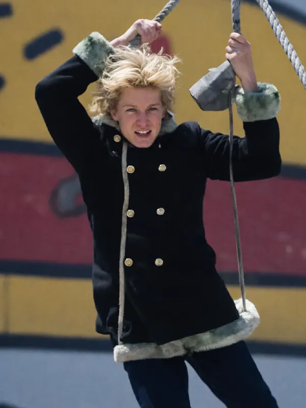 One Piece Sanji Black Shearling Coat