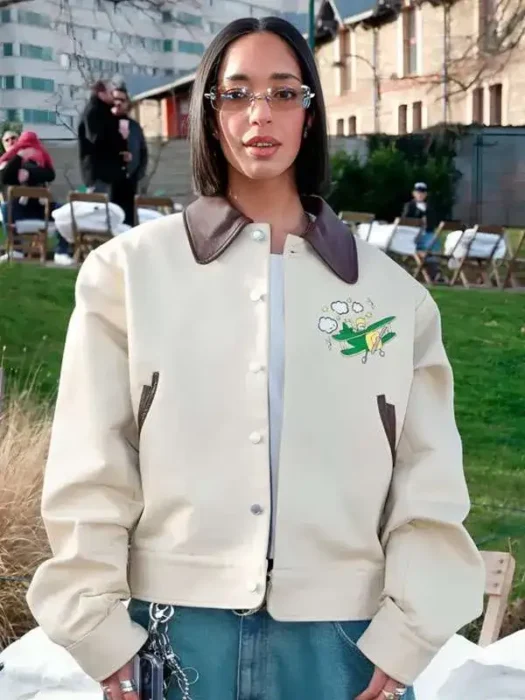 Paris Fashion Week Dina Ayada Leather Beige Jacket