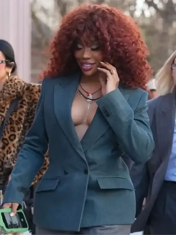 Paris Fashion Week SZA Teal Blazer