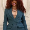 Paris Fashion Week SZA Teal Blue Blazer